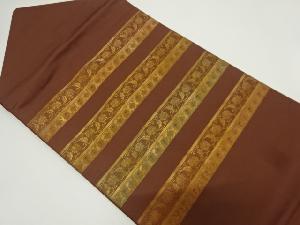 リサイクル　横段に花更紗模様織り出し名古屋帯